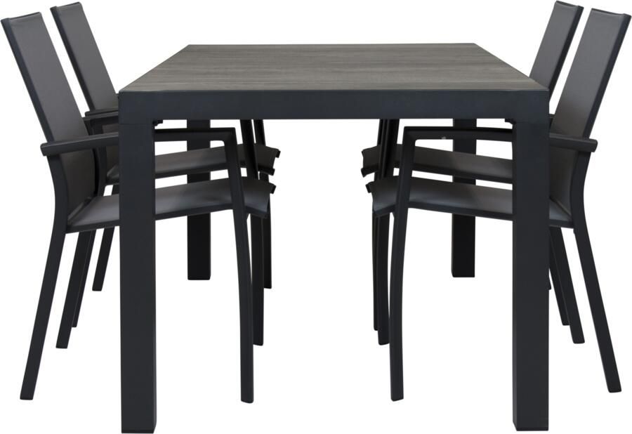 Qopps Levas tuintafel 160 x 90 mat royal Grey frame met Tampa tuinstoel