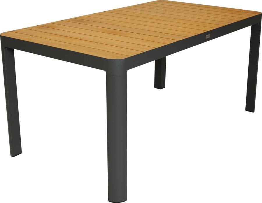 Qopps Mikos tuintafel 160 x 90 cm teak blad frame antraciet