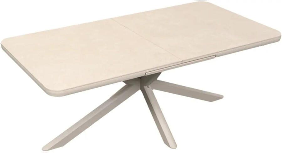 Qopps Mirek uitschuiftafel 200-260 x 100cm latte light