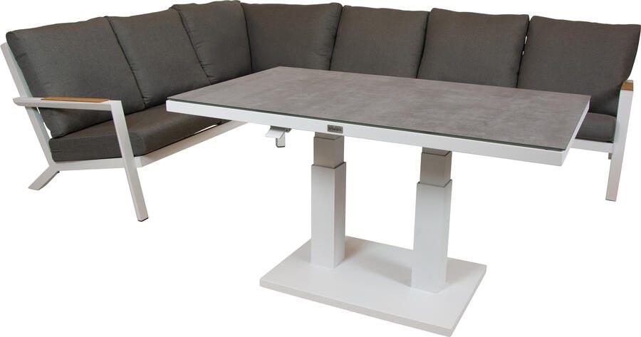 Qopps Okion loungehoek met Rubli in hoogte verstelbare tafel
