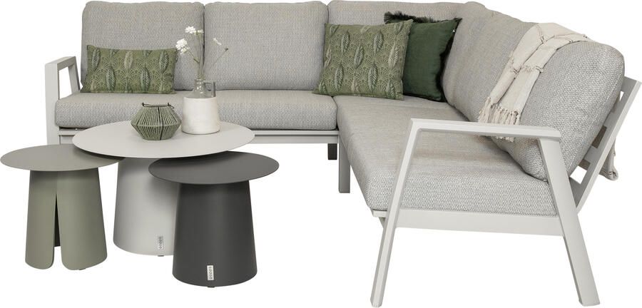 Qopps Okios loungebank 2-2-zits met 3 Okios koffietafeltjes