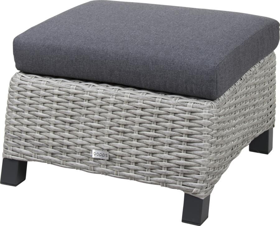 Qopps Orlon voetenbank mat royal Grey Cloudy Grey