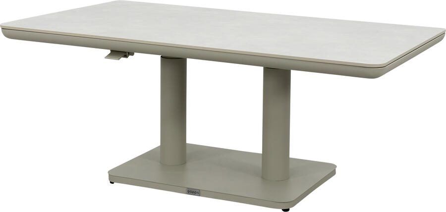 Qopps Rizon in hoogte verstelbare tuintafel 140 x 80 latte light