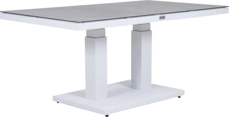 Qopps Rubli tuintafel in hoogte verstelbaar 130 x 75 mat Wit