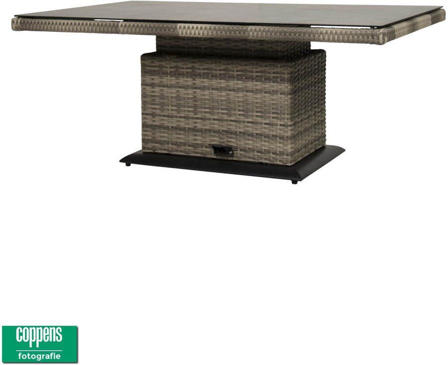 Qopps Sandigo Aruba in hoogte verstelbare tuintafel 140 x 85 licht Grijs