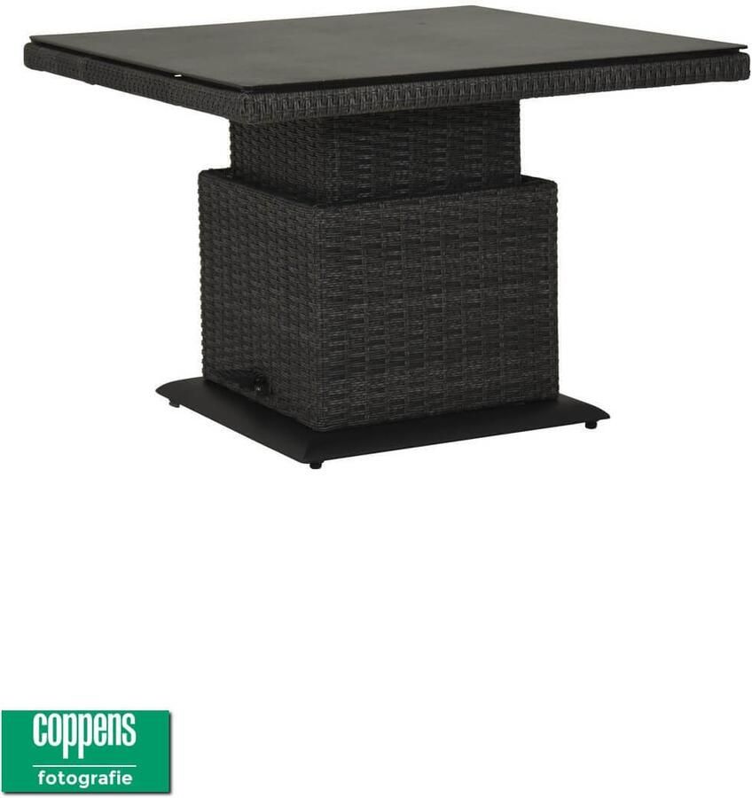 Qopps Sandigo in hoogte verstelbare tuintafel | 90 x 90 | Antraciet | Dining Tafel | Specialist in Tuinmeubelen