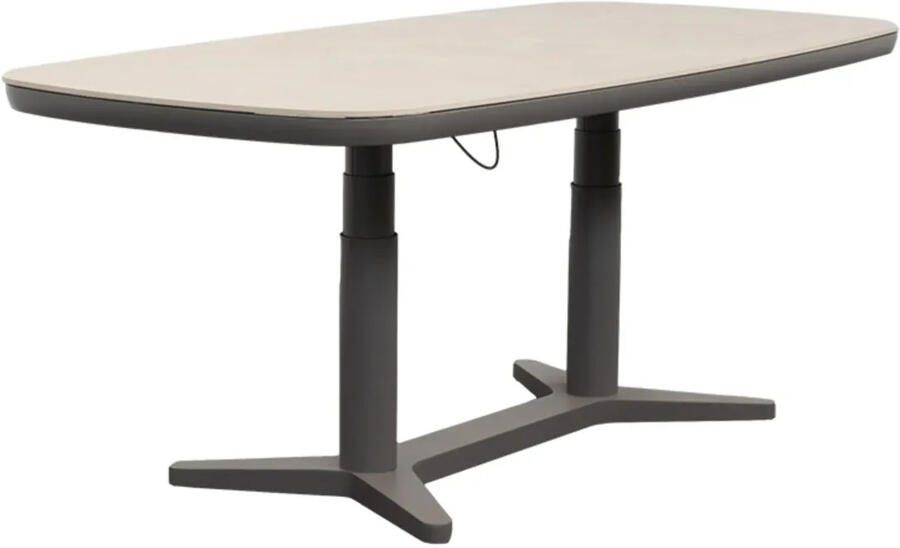 Qopps Traci in hoogte verstelbare tuintafel 180x90 mat royal grey
