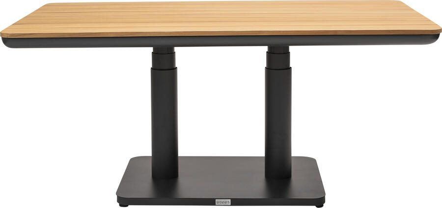 Qopps Zamin up down tafel 140 x 80 met teak top