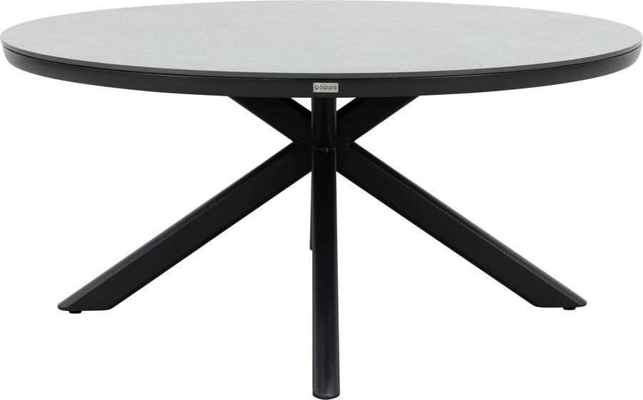 Qopps Ziggy tuintafel 160 cm rond royal grey sintered stone blad