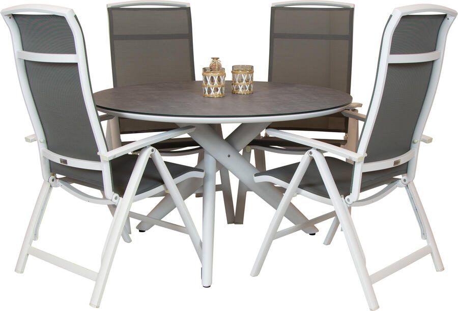 Qopps Zinza tuintafel met Munno verstelbare tuinstoel