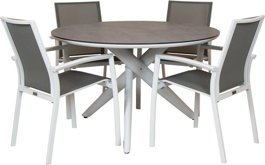 Qopps Zinza tuintafel met Waldi stapelbare tuinstoel