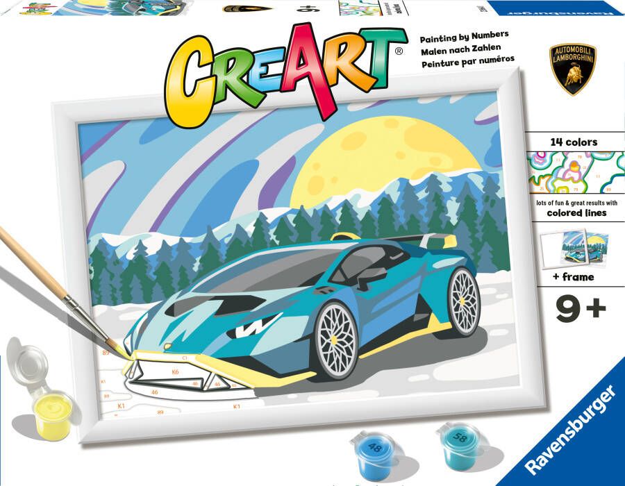 Ravensburger CreArt Blue Lamborghini Schilderen op nummer voor kinderen