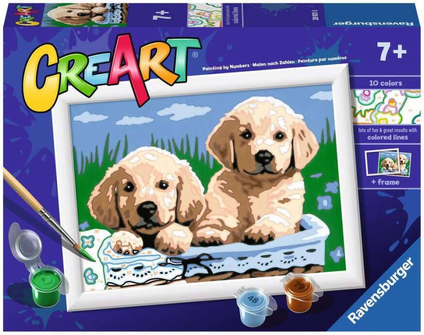 Ravensburger CreArt Cute Puppies Schilderen op nummer voor kinderen