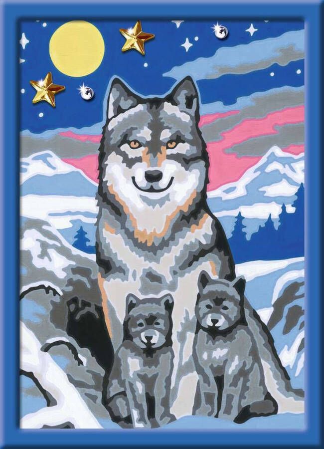 Ravensburger CreArt Wonderful Wolf Family Schilderen op nummer voor kinderen