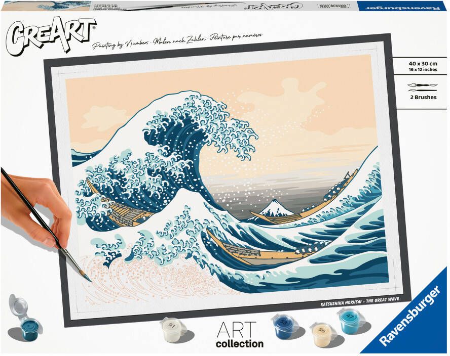 Ravensburger CreArt Hokusai: The Great Wave Schilderen op nummer voor volwassenen