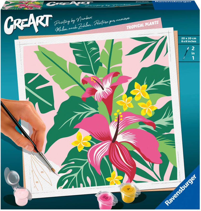 Ravensburger CreArt Tropical Plants Schilderen op nummer voor volwassenen