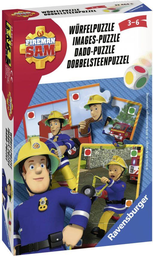 Ravensburger puzzel dobbelsteenpuzzel brandweerman Sam 4 stukjes