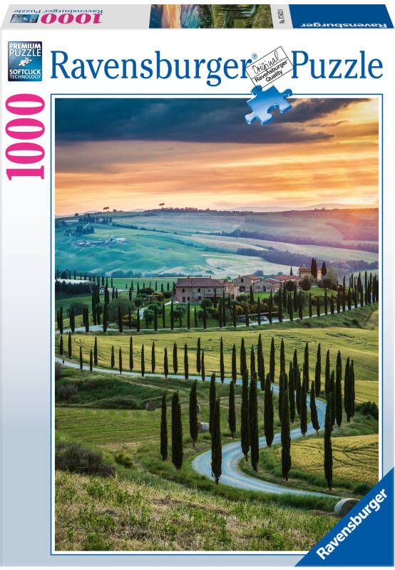 Ravensburger puzzel Italian landscapes: Val d'Orcia Tuscany Legpuzzel 1000 stukjes