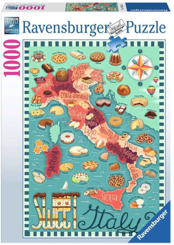 Ravensburger puzzel 1000 stukjes map of Italy sweet