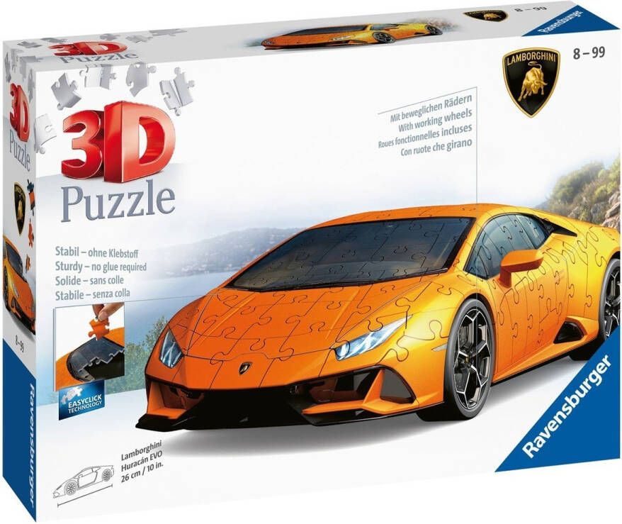 Ravensburger puzzel 108 stukjes 3D Lamborghini HuracÃ¡n EVO