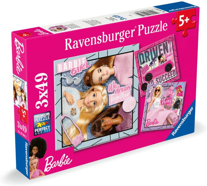 Ravensburger puzzel 3x49 stukjes Barbie inspire the world