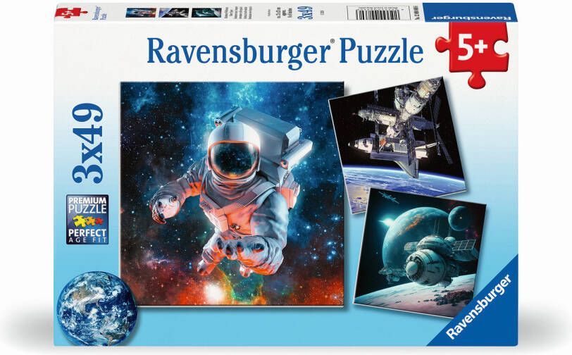 Ravensburger puzzel Space Drie puzzels 49 stukjes kinderpuzzel