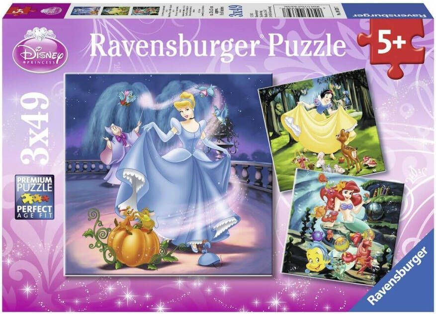 Ravensburger puzzel 3x49 stukjes disney princess