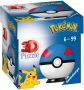 Ravensburger 3D Puzzel Pokémon Pokéball Zwart Wit 54 stukjes - Thumbnail 2
