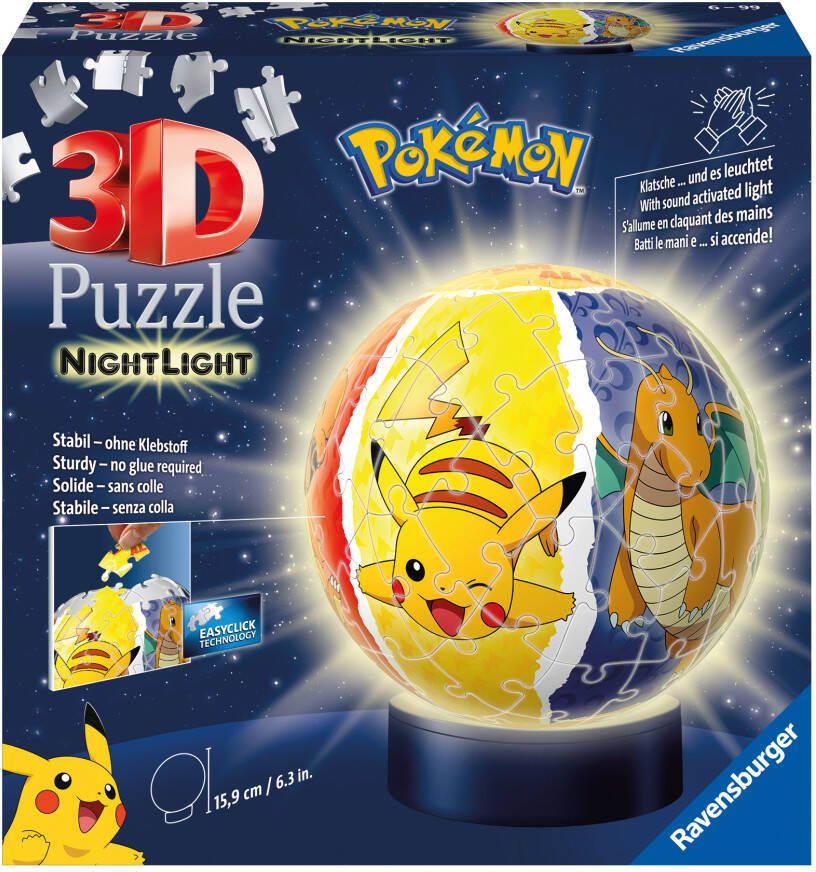 Ravensburger Pokémon met verlichting 3D Puzzel 72 stukjes