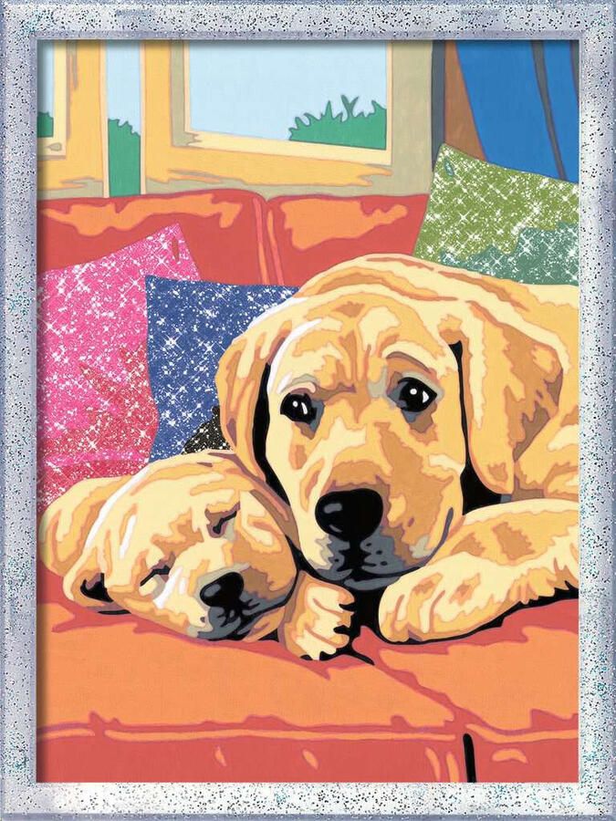 Ravensburger schilderen op nummer Dog Love met glitter