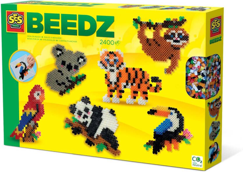 SES Creative strijkkralenset Beedz Jungle dieren 2400 stuks