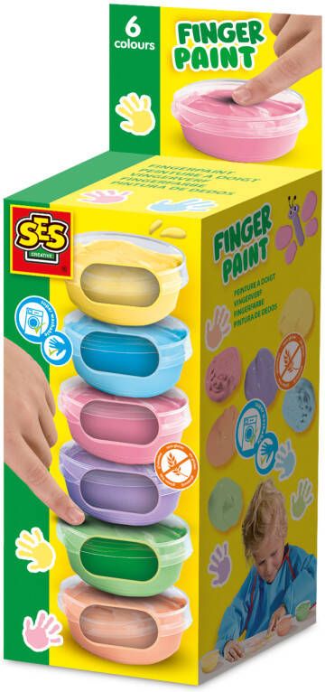 Ses Vingerverf pastel 6 kleuren x 45 mL
