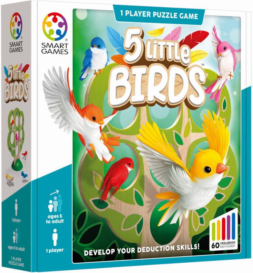 SmartGames 5 Little Birds denkspel voor jong én oud 60 opdrachten logica