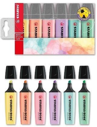 STABILO Markeerstift BOSS ORIGINAL Pastel Etui Met 6 Pastel Kleuren