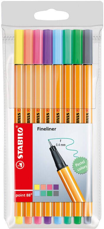 Stabilo point 88 etui fineliners 8 stuks