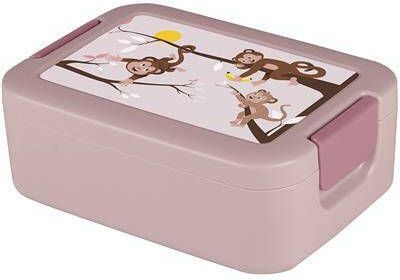 Sunware lunchbox met bentobakje aap roze donkerroze