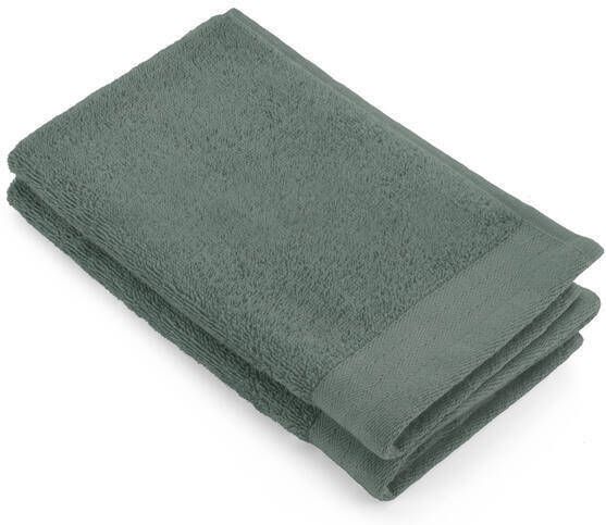 Walra gastendoek soft cotton legergroen 30x50 cm set van 2