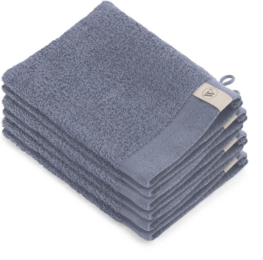 Walra Set van 3 x 2 washandjes soft cotton indigo