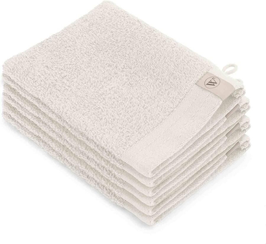 Walra Set van 3 x 2 washandjes soft cotton kiezel grijs (beige)