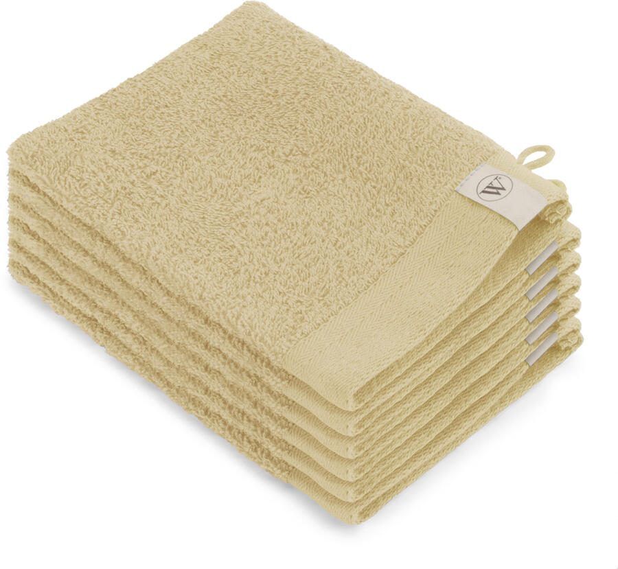 Walra Set van 3 x 2 washandjes soft cotton maisgeel