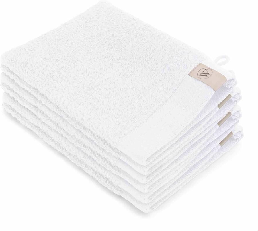 Walra Set van 3 x 2 washandjes soft cotton wit