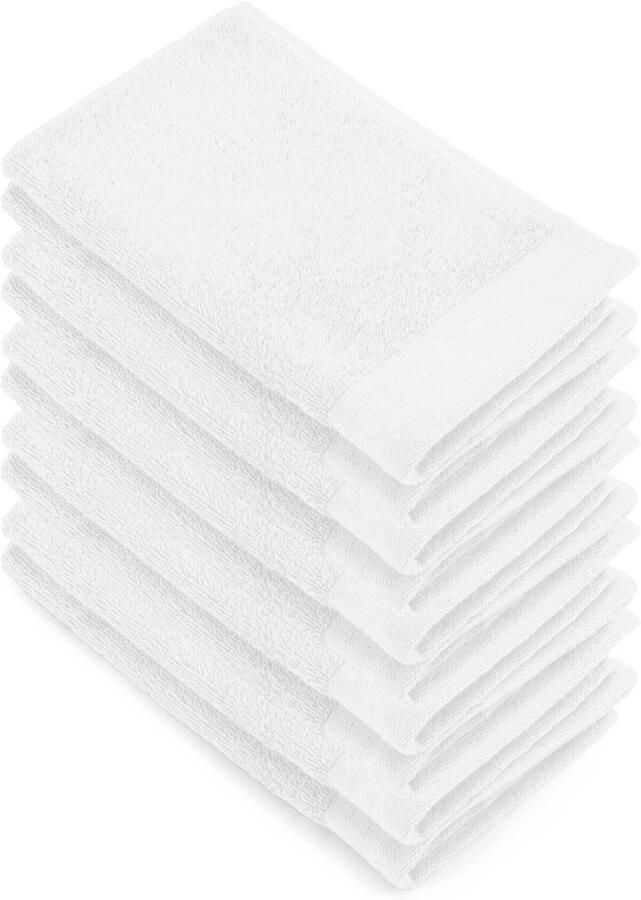 Walra Set van 5 x 2 gastendoeken soft cotton wit 30x50 cm