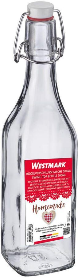 Westmark Beugelfles Weckfles Vierkant 500 ml