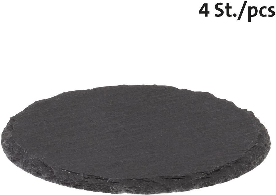 Westmark Leisteenonderzetters rond 10 cm 4 stuks