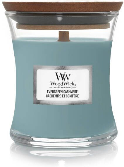 WoodWick Evergreen cashmere mini candle