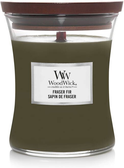 Woodwick Geurkaars Medium Frasier Fir 11 cm ø 10 cm