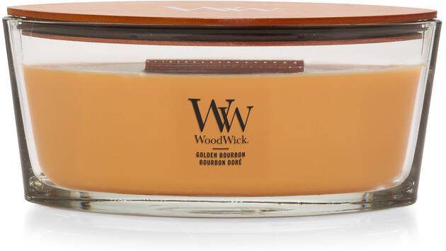 WoodWick geurkaars Golden Bourbon Ellipse