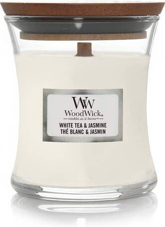 WoodWick white tea & jasmine mini candle