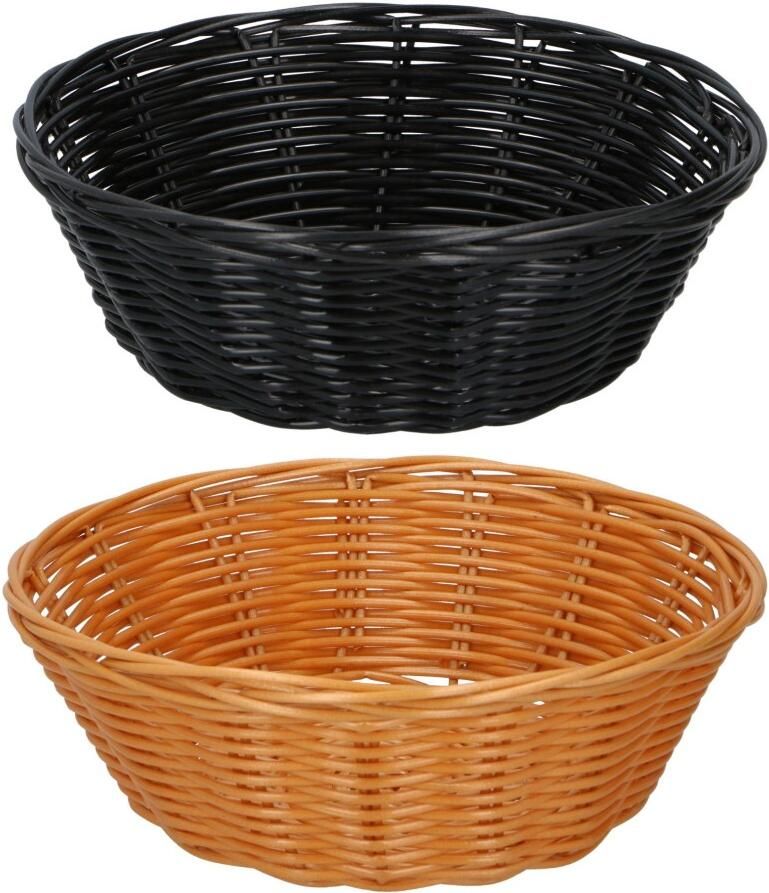 Alpina Broodmandje 2 Stuks Rieten Mandje Bruin en Zwart