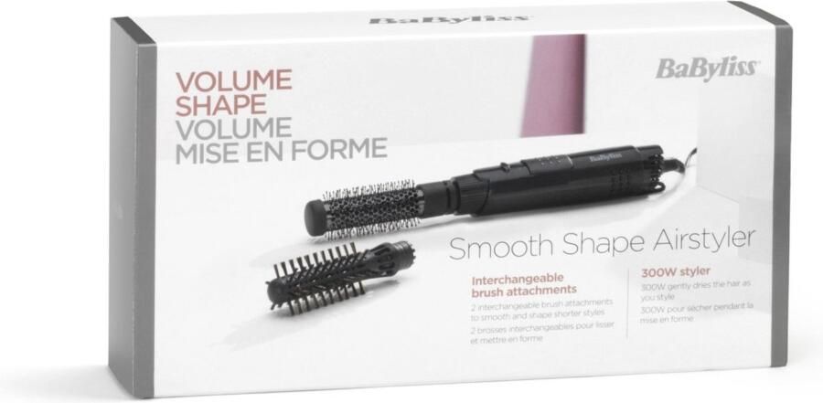 BaByliss Smooth Shape Airstyler Föhnborstel AS86E Geschikt voor korter haar 2 opzetborstels Coolshot - Foto 3